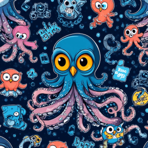 Pack stickers octopus