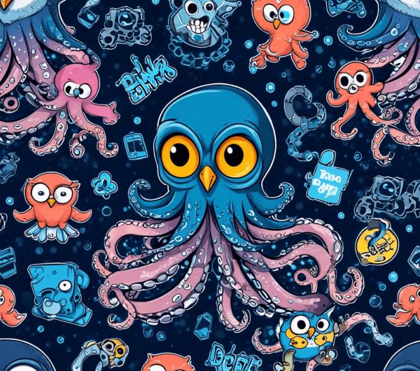 Pack stickers octopus